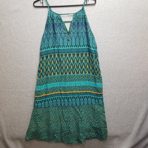PrAna Dress Size Small Green Blue Laurel Nari Dress Spaghetti Straps Sleeveless - Picture 1 of 8
